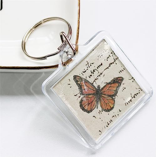 Image of BetterJonny 20Pcs Acrylic Picture Keychain Blanks in Clear Acrylic Picture Frame Keyrings