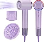 Séchoir à cheveux, Séchoirs à cheveux rapide à séchage rapide haute vitesse, sécheuse portable ionique négatif avec 110000 RPM Moteur brushless, sèche-cheveux Thermo-Control à faible bruit léger avec buse pour la maison (Lavande Mist)