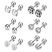 AVYRING 16G CZ & Kugel & Rose Tragus Piercing Ohr Chirurgenstahl Stud Ohrpiercing Helix Piercing Für Damen Herren 6 Paare - Silber