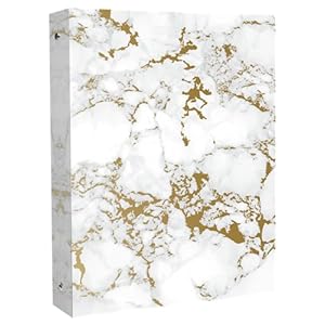 bloom daily planners Binder (+) 3 Ring Binder (+) 1 Inch Ring (+) 10″ x 11.5″ – Gold Marble