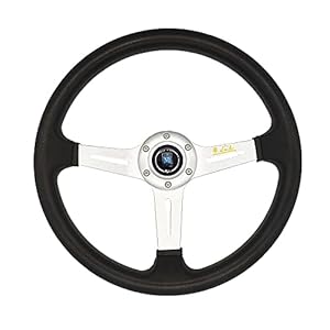 Kfxysm Klassisches Sportliches Lederlenkrad 14 Zoll