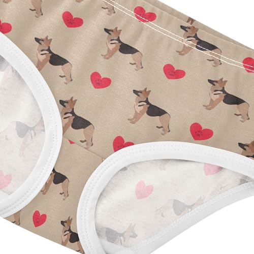 Girls' Underwear Dog with Red Heart Cotton Stretch Comfort Toddler Panties4