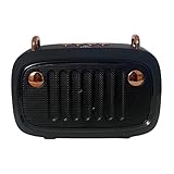 Caixa de som portátil som limpo qualidade bluetooth preto retro grave