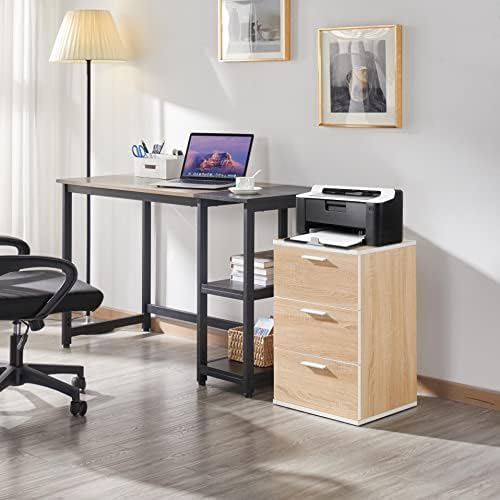 Yaheetech 3 Drawer Bedside Table Cabinet, Chest Dresser, Wood Night Stand with Metal Handels, Storage Side Table for Bedroom Living Room, 35 x 40 x 60cm