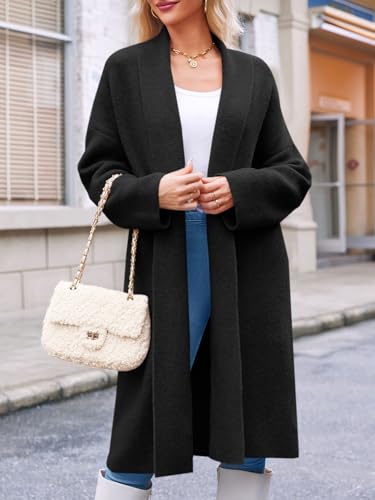 Image of Saodimallsu Womens Long Cardigan Sweaters Chunky Open Front Oversized Slouchy Knit Fall Trendy Coatigan Jackets