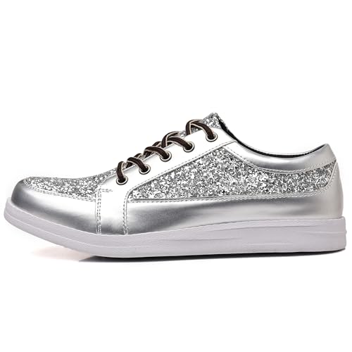 Image of Trsorini Mens Glitter Shoes Sparkly Sneakers Fashion Bling Sequin Shiny Comfort Men Shoes