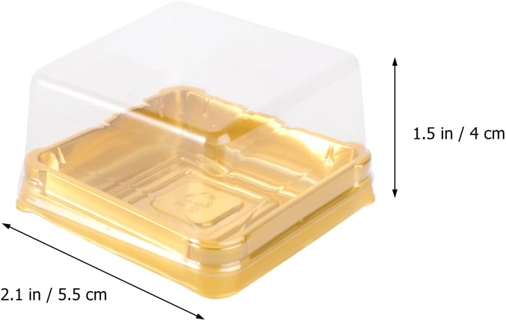 DOITOOL 150 Pack Single Clear Plastic Mooncake Box with Transparent Lids, Square Moon Cake Trays Mooncake Packaging Boxes, Muffins Dome Box Transparent Dessert Boxes (2.1x 2.1x1.5inch)
