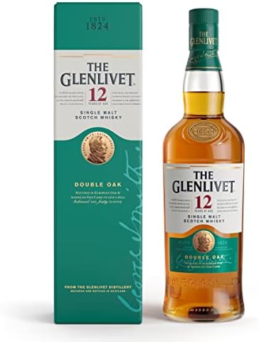 The Glenlivet 12 Year Old Single Malt Scotch Whisky (Double Oak), 70cl with Gift Box