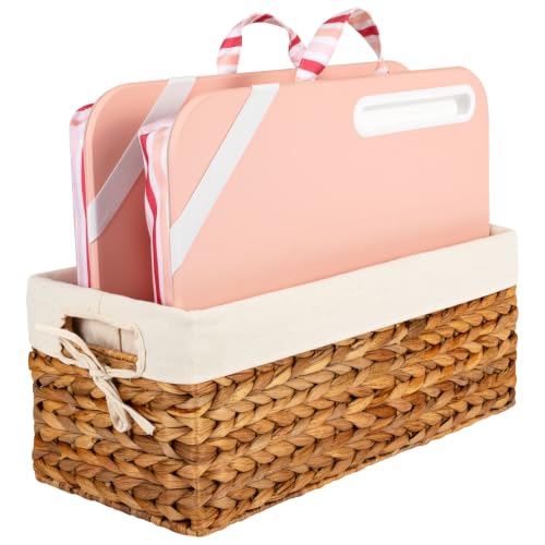 LAPGEAR Designer Lap Desk – Pink Stripes, 2-Pack with Storage Basket