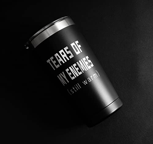 ARIABLE Tears Of My Enemies – Best Gifts for Men, Him, Dad, Husband, Son, Boyfriend, Coworker, Boss – Perfect Sarcastic Birthday – Military Gift for Veterans – 20 Oz Engraved Tumbler, Black