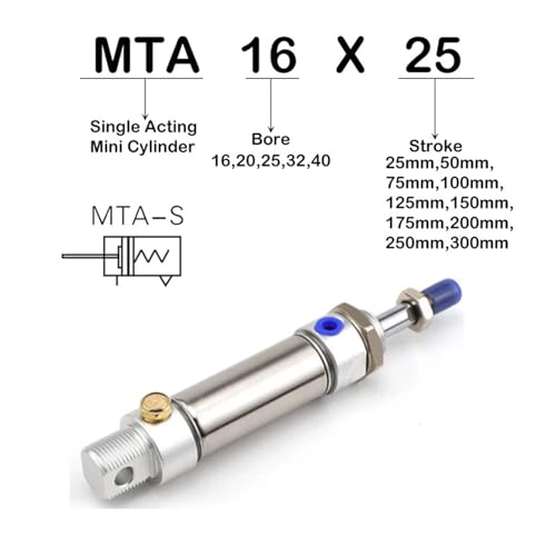 Mini vérin à ressort MTA20x125 actionneur pneumatique simple effet - 2