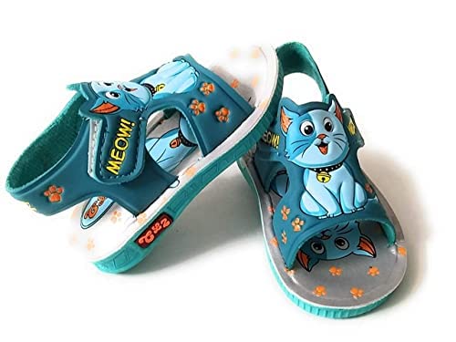Image of Coolz Kids Chu-Chu Sound Musical Sandals C-06 for Baby Boys and Girls Age 1-3 Years (Turquoise, UK Footwear Size System, Toddler, Age, Medium, 18 Months)