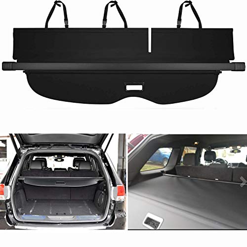 Meyffon Cargo Cover for 2011–2019 Jeep Grand Cherokee Rear Trunk Security Shield Luggage Shade Upgrade Version W Hooks