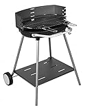 Barbecue au charbon de bois KOS avec grille en acier chromé réglable