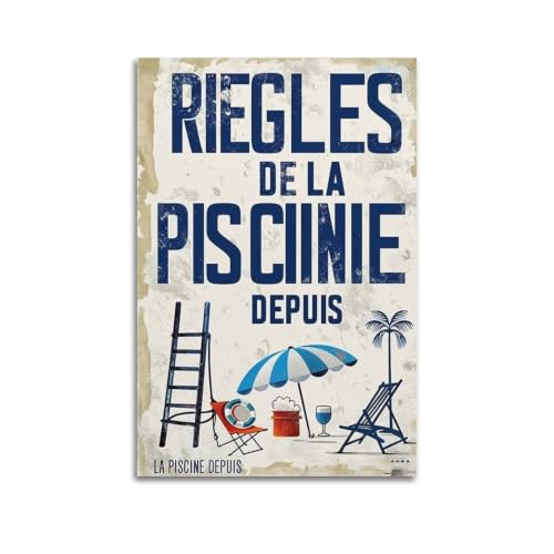Poster humoristique retro salon Toile Deco 60x90 cm