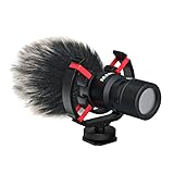 【Plug-and-Play Senza Batterie】：Collegamento immediato senza necessità di ricarica con cavi inclusi TRRS a TRS e TRRS a TRRS compatibili con smartphone DSLR mirrorless e videocamere con ingresso audio da 3.5mm e monitoraggio in tempo reale.