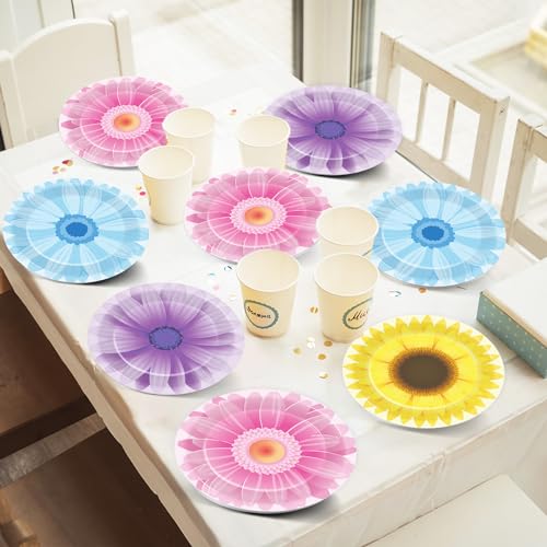 Chunnin CN0132 48Pcs Spring Flowers Party Paper Plates For Easter Themed Party Supplies 7 Inch Sunflower Birthday Party Disposable Plates thumb #6