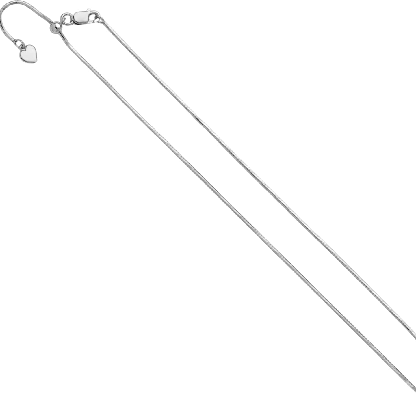 IceCarats 925 Sterling Silver 1.2mm Dainty Adjustable Snake Chain Necklace Polished