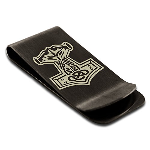 Stainless Steel Mjolnir Thor's Hammer Viking Norse Symbol Money Clip Credit Card Holder