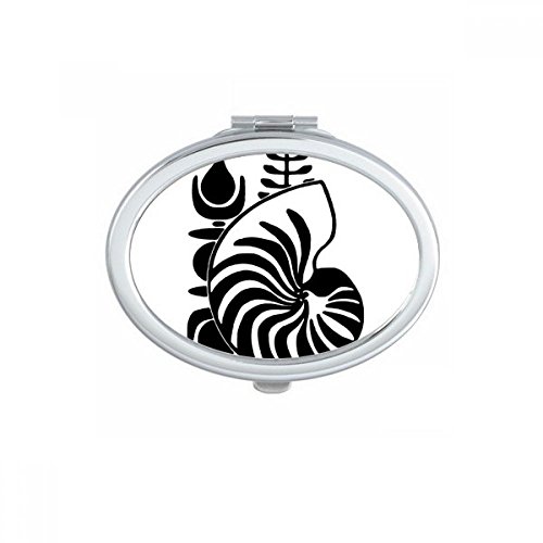Miroir de maquillage compact portable ovale petit miroir de main - 2