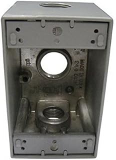 Mulberry Royal Mountie 30589 Weatherproof Box, Die Cast Aluminum, 24 cu-in, 1 Gangs, 3 Outlets