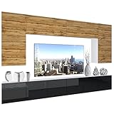 Pas de poignées externes. Le meuble n'a pas de poignées extérieures. Le rôle des poignées est joué par des façades innovantes dépassant de 15 mm au-dessous et au-dessus du niveau du corps. Minimisation absolue de la saleté et des dommages à la surface des façades.