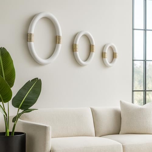 NESS AND JORD Modern Wall Hangings Sculptural Oval Aluminum Contemporary