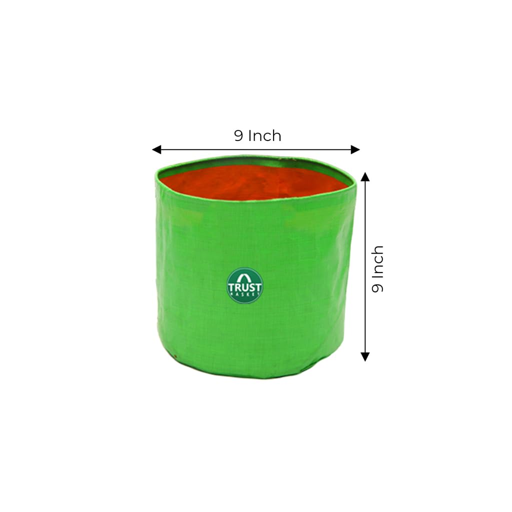 TrustBasket UV Treated Round Terrace Gardening Leafy Vegetable HDPE Grow Bags for Balcony (Set of 5)-9 * 9 inch | Washable and Reusable Plant Container Bags 1