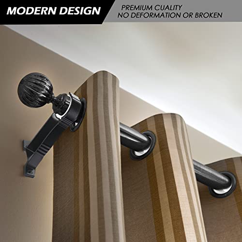 Set Of 20 Curtain Rod Bracket Heavy Duty Curtain Rod Holders Black Curtain Rod Hooks Hangers Bulk For Wall Single Window Drapery Curtain Rod Support Fit 1 Inch To 1.2 Inch Drape Rods With Screws #TOP6