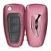 Produktbild kwmobile Autoschlüssel Hülle für Ford - TPU Schutzhülle Schlüsselhülle Cover für Ford 3-Tasten Autoschlüssel Klapp Hochglanz Rosegold
