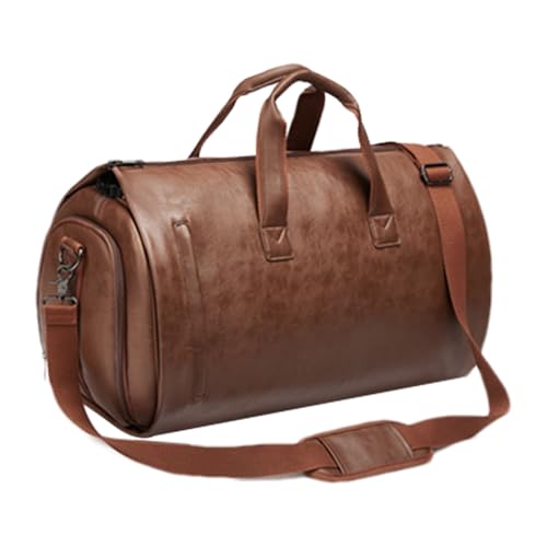 Garment Bag - Suit Luggage Bag - Garment Duffel Bag With Shoe Compartment | PU Leather Convertible Suit Travel Bag | Waterproof Carry-On Luggage For Men And Women – Weekender Duffle