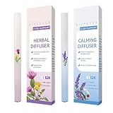 immagine prodotto XPEX 2pcs Aromatherapy Inalatore,Penna Aromaterapia Erbe,Erbe Polic Puliti Insalatore Con Tripli Estratti Piante,Smokings Polmonare Delicato Aiuta Penna Per Migliorare Respirazione(Viola e Blu)