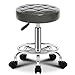 ZHOUXIAO Regulowany taboret na kółkach z kółkami, obrotowy stołek do salonu sklepowego krzesło regulowany kreślarski, stołek na ławkę roboczą, masaż spa tatuaż fotografia stołek ze skóry PU szary