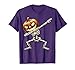 Halloween Boys Dabbing Skeleton Scary Pumpkin T-Shirt