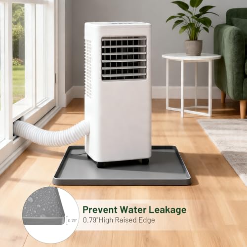 Portable Air Conditioner Silicone Drip Mat, 23.6''x19.7''x0.78'' Portable AC Drip Pan,Under Portable AC Drip Tray with Raised Edge,Spill-Proof- Ideal for Ice Makers, Humidifiers, Dehumidifier- Grey by AMULOKRU - Used condition - Image 5