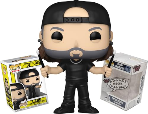 Image of Funko Metallica Lars Ulrich 72 Seasons with Drumsticks + ToyBop Protector: Pop! Rocks Vinyl Figure (Bundled with Pro-Deluxe Pop Protector Collector Case Box Gift Set)