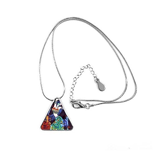 Collier bikini femme peinture oiseau pendentif triangle en bijou unique