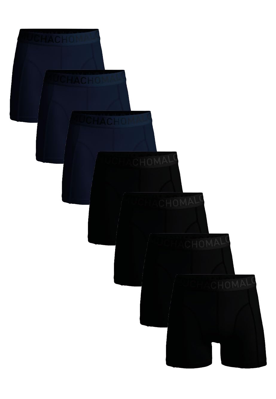 Muchachomalo Uomo Boxer 7-Pack, Tinta Unita, Cotone, Fascia Elastica