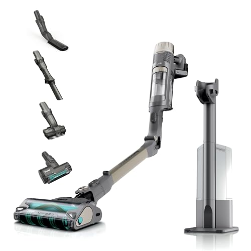 Shark PowerDetect Clean & Empty Akku-Staubsauger für Tierhaare, Selbstentleerende Basis 45 Tage, DuoClean Detect, Anti Hair Wrap Plus & Anti-Geruch, Javagrau IP3257EUT, Grau