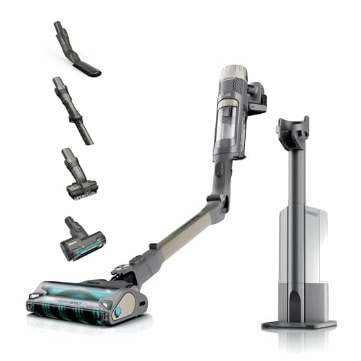 Shark PowerDetect Clean & Empty Akku-Staubsauger für Tierhaare, Selbstentleerende Basis 45 Tage, DuoClean Detect, Anti Hair Wrap Plus & Anti-Geruch, Javagrau IP3257EUT, Grau