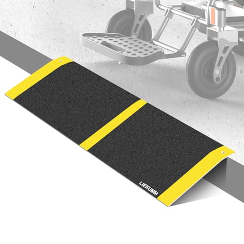 LIEKUMM Threshold Ramp 25 x 80 cm, 300 kg Load Capacity Aluminium Lightweight Wheelchair Ramp, Door Ramps for Wheelchairs, Mobility Scooters, Doorways, Stairs, Steps, Curbs
