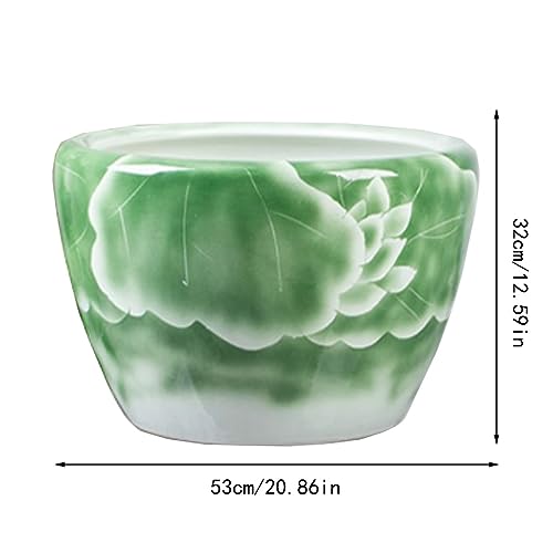 Miniatura 2 de Acuario Tanque De Loto De Cerámica Tanque De Peces De Colores Cuenca De Lirio De Agua Tanque De Agua Grande Sala De Estar Balcón Patio Tanque De Peces Decoraciones Para Peceras