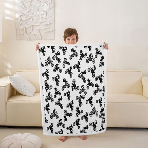 Image of Feelyou Motocross Rider Fleece Throw Boys Girls Gift Sofa Warm