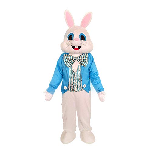 MatGui Easter Party Blue Suit Rabbit Costume Bunny Costume Mascot Costume Adult Size Fancy Dress Blue Suit