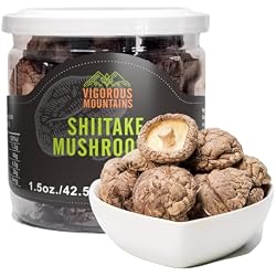 VIGOROUS MOUNTAINS Dried Shiitake Mushrooms for Cooking 1.5oz | Dehydrated Mushrooms, Dry Fresh Vegan No Fumigation Sulfur