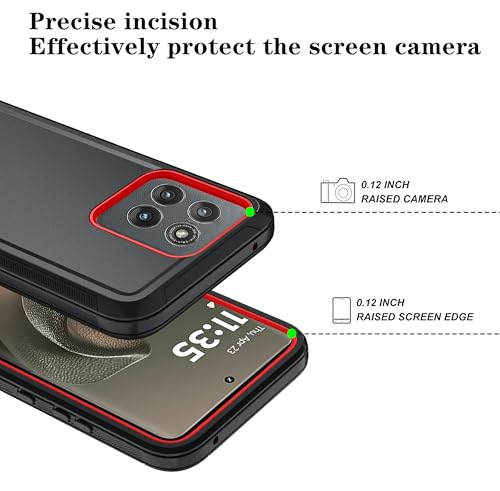 Qinmay Phone Case for Motorola Moto Edge 5G 2025 Case, Heavy Duty Shockproof & Dropproof 3-Layer Cover Phone Case for Moto Edge 2025 (BlackRed) by Qinmay - Used condition - Image 2