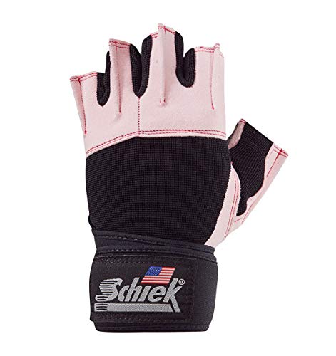 Platinum Gel Lifting Gloves With Wrist Wrap In Black Size: S (7" - 8"), Color: Pink #TOP5