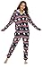 Produktbild BERDITH Jumpsuit Onesie Damen Schlafoveralls Weihnachten mit Kapuze Trainingsanzug Einteiler Pyjamas Kuscheliges Schlafanzug Langarm Strampler Xmas für Frauen Mädchen