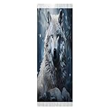LQWOK Tassel Scarf, Wolf Sitting in The Snow Printed Tassel Scarf,women Autumn And Winter Scarf,warm Blanket Scarf