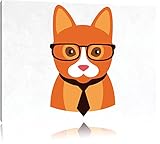 Pixxprint Hipster Katze (Abessinier), Größe: 100x70cm, 